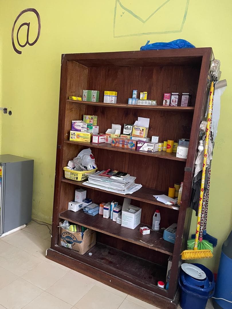 Medical supplies stocked at the home's clinic room