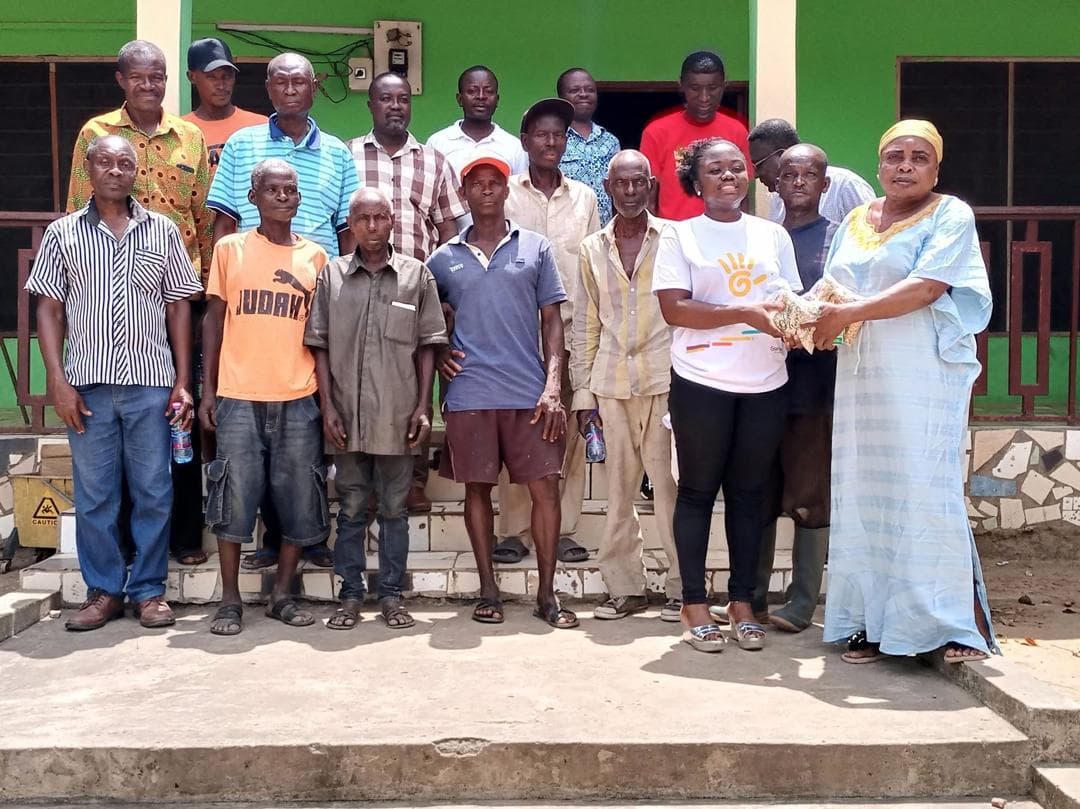 Staff and community members gathered outside Countryside Children's Welfare Home in Bawjiase, Ghana